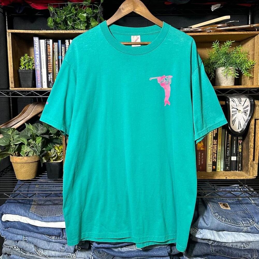 Vintage 90s Jerzees Golf Tournament Tee Mens XL Green 1995 Short Sleeve Shirt